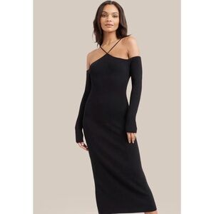 Modern Citizen Aujani Knit Bodycon Midi Dress in Black Size Small Gently Used